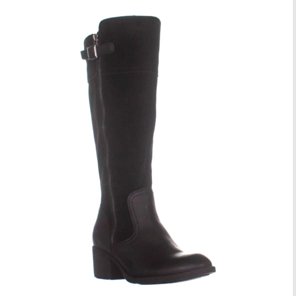 B.O.C. AUSTELL BLACK PU/Suede Tall Knee-High Boots Size 8M NIB